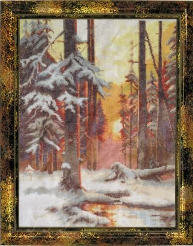 Работа «"Закат в снежном лесу", Панна, багет виртуальный»