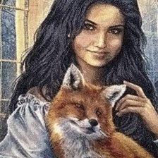 Работа «Девушка с лисенком»