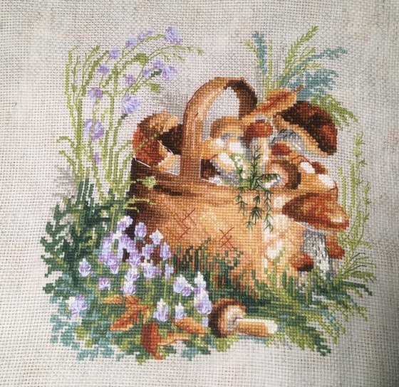 Работа «Грибы в лукошке.»