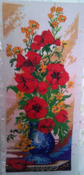 Работа «Букет поливных цветов»