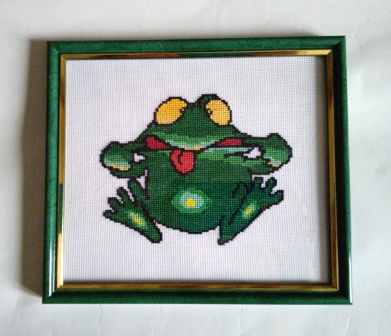 Работа «Жабка-дразнилка (12х17см, 7цв.,к.14)»