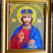 Работа «Господь Вседержитель  икона бисером»