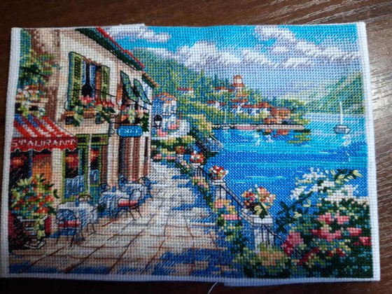 Работа «Вид на кафе.»