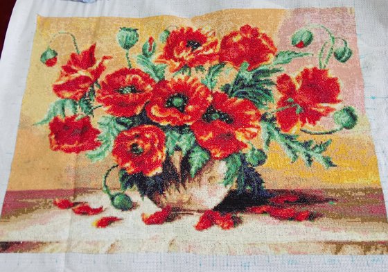 Работа «маки в вазе»