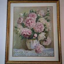 Работа «пионы в вазе»