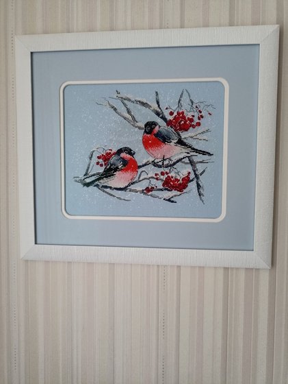 Работа «На рябине снегири.  Овен»