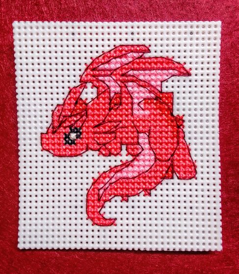 Работа «Красный дракончик (второй отшив)»