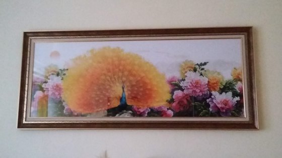 Работа «Павлин и пионы»