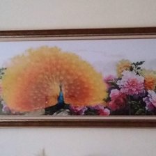 Работа «Павлин и пионы»