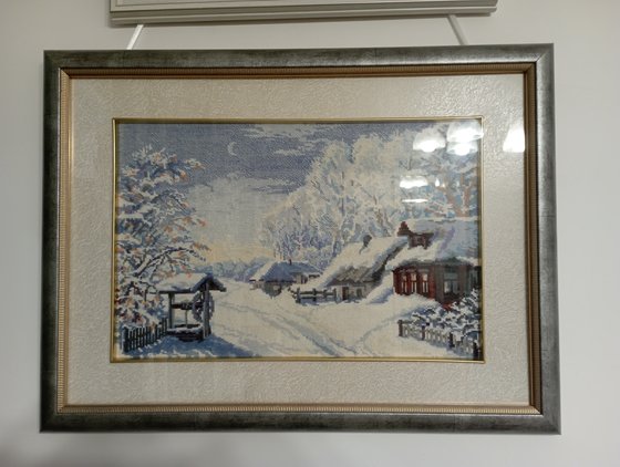 Работа «Зима в деревеньке»