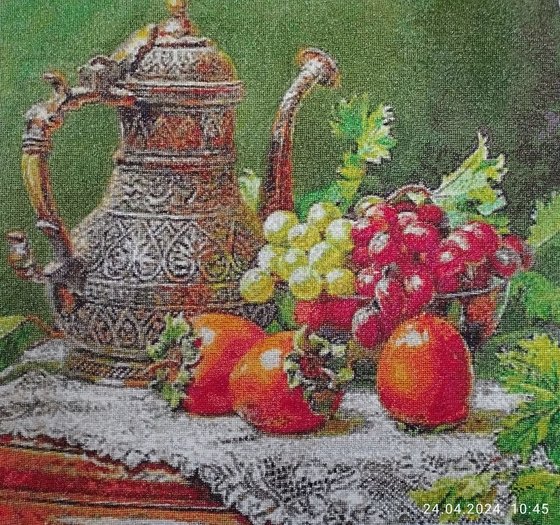 Работа «Натюрморт с хурмой по картине Энн Мортон»