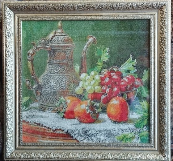 Работа «Натюрморт с хурмой по картине Энн Мортон»