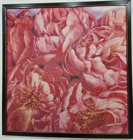 Работа «Красные пионы»