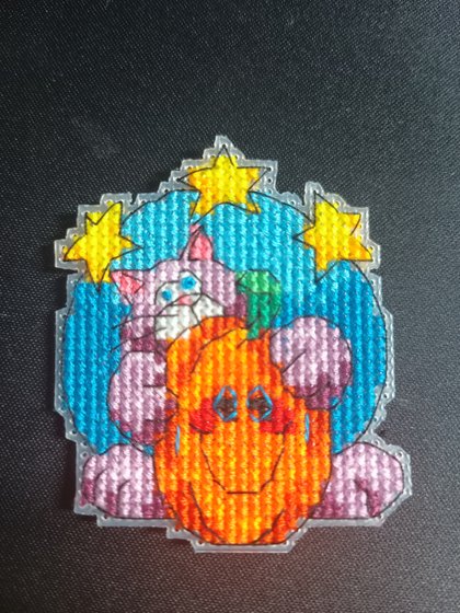 Работа «Котик с тыковкой»