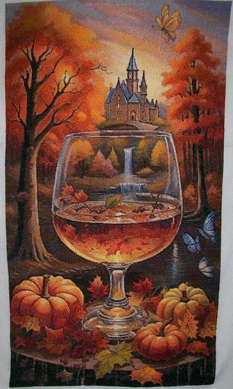 Работа «Осенний пейзаж с бокалом»