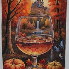 Работа «Осенний пейзаж с бокалом»