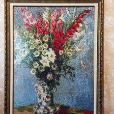 Работа «Букет из гладиолусов, лилий и ромашек, Клод Моне»