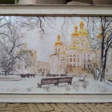 Работа «Зимний сквер у церкви»