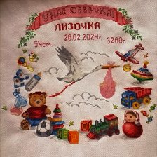 Работа «Метрика для девочки. Набор "Panna"»