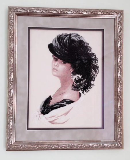 Работа «Девушка в чёрной шляпке. Бархатный вечер»