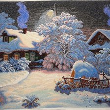 Работа «Снежный вечер - вышивка бисером от Золотых ручек»