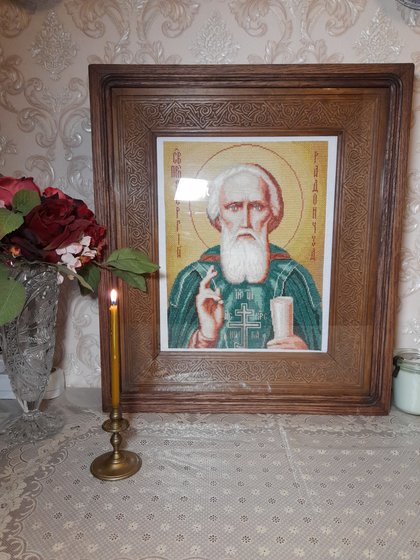 Работа «Сергий Радонежский в дубовом киоте.»