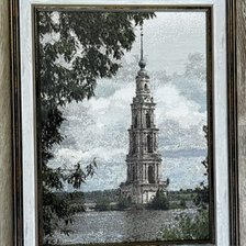 Работа «Калязин, колокольня, Волга»