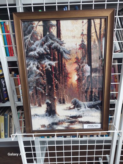 Работа «Закат в еловом лесу»