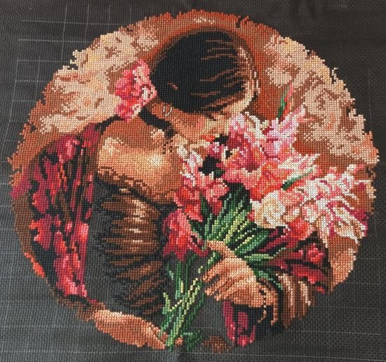 Работа «Femme au bouquet de fleurs»