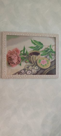 Работа «Натюрморт с пионом»