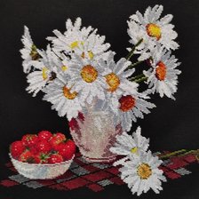 Работа «Ромашки на черном»