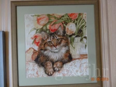 Работа «Кошка на софе,набор от Kustom Krafts/»