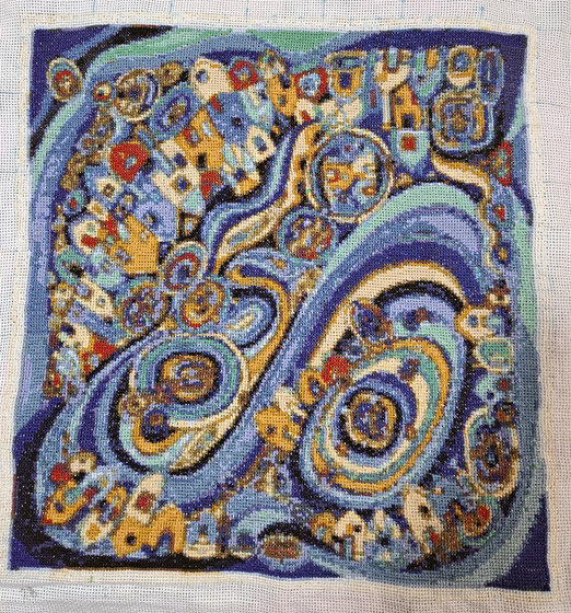 Работа «синяя абстракция на подушку»