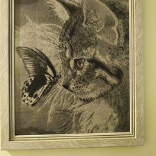 Работа «Кот и бабочка»