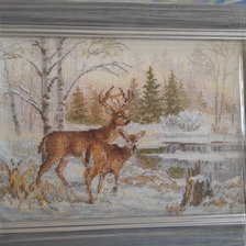 Работа «Олени возле озера»