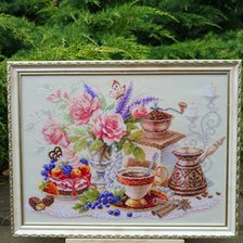 Работа «"На Чашечку Кофе" от Чудесной Иглы 30х40см»