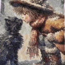 Работа «Девочка и котенок»