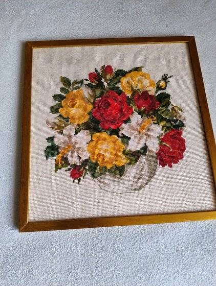 Работа «Kwiaty w wazonie DMC»