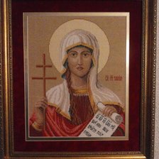 Работа «Икона Татьяны. Вышита более 10 лет назад. Размер 40см×60см»