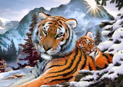 Львы, тигры, леопарды (собираем картинки) №3207