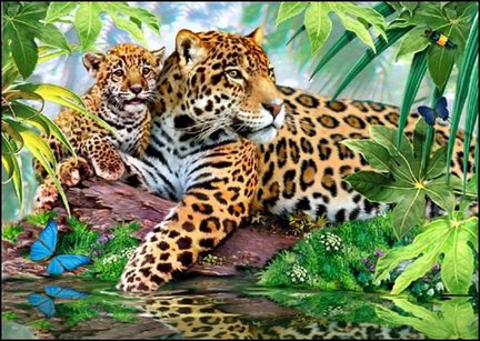 Львы, тигры, леопарды (собираем картинки) №3214