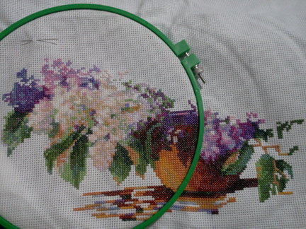 Процесс вышивки моей сирени №19668