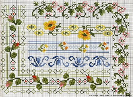 Небольшие цветы и бордюры №22943