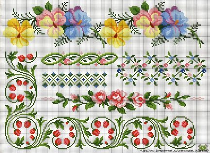 Небольшие цветы и бордюры №22945