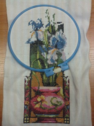 Процесс вышивки «Ирисы» №24633