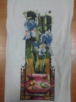 Процесс вышивки «Ирисы» №24635