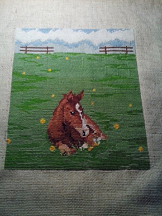 Процесс вышивки «На лугу» №28734