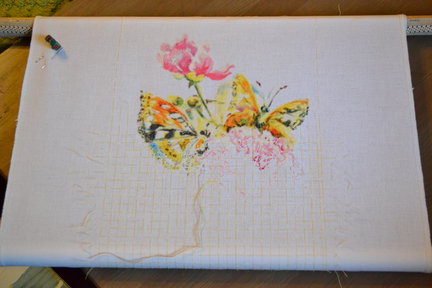 Процесс «Пионы с бабочками» №33093