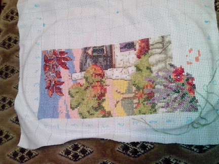 В процессе две вышивки «Букет роз», «Домик в деревне» №33850