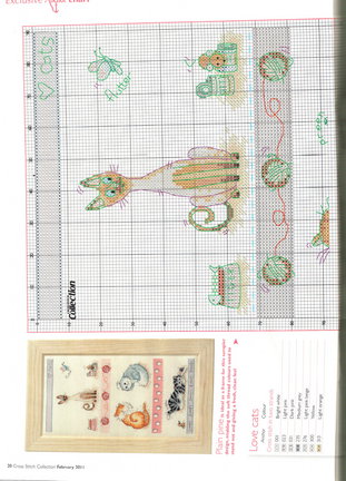 Схема котов на рубашку №39126